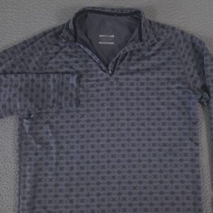 Swannies Pullover Mens Large Grey Cardin Golf 1/4 Zip Aztec Geometric Stretch